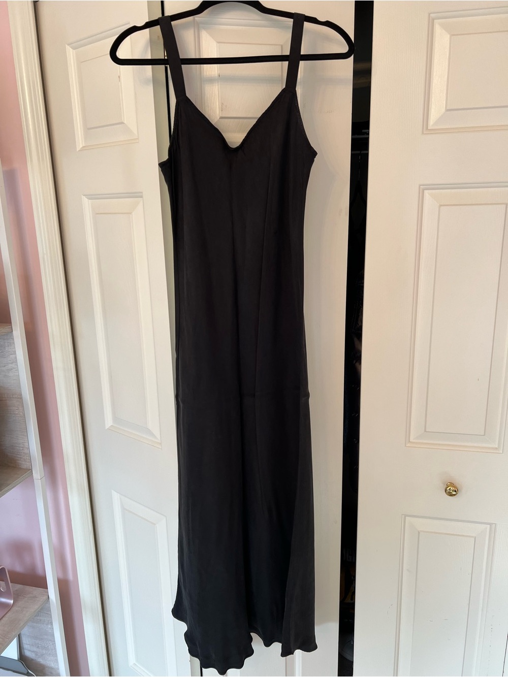 J crew Gwyneth V-neck slip dress Black Slip Maxi Dress
